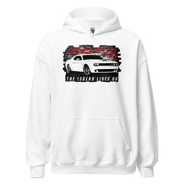 Challenger Demon Hoodie Sweatshirt-In-White-From Aggressive Thread